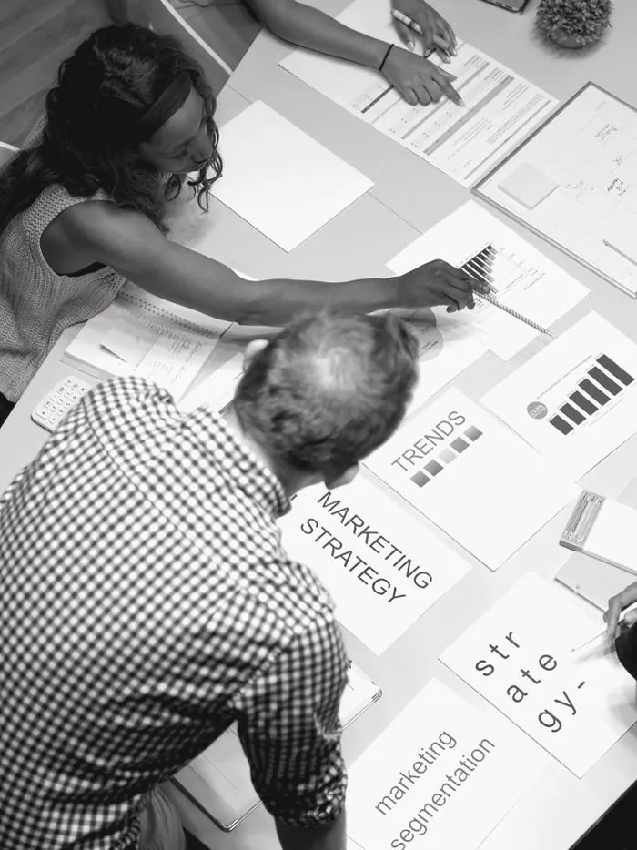 Senior marketer leading a strategy session